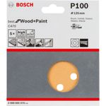 Disco lixa Bosch C470 Best for Wood&Paint 125mm G100 5 peças