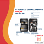 Kit de pontas e soquetes Extra Hard com 43 peças Bosch