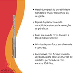 Broca SDS Plus-1 para concreto 6x50x110mm Bosch 