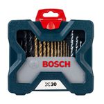 KIT DE PONTAS E BROCAS EM TITÂNIO X-LINE 30 PEÇAS BOSCH