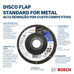 Disco Flap Bosch X421 Óxido de Aluminio Ø115mm G120 Curvo