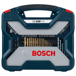 Kit de pontas e brocas em Titânio X-Line 100 peças Bosch