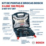 Kit de pontas e brocas em Titânio X-Line 100 peças Bosch