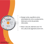 Disco Diamantado MultiMaterial Turbo 110x20/16x8mm C/ 3 Pçs Bosch