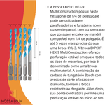 Broca EXPERT HEX-9 Multiconstruction 4 - 8mm C/ 5 Pçs Bosch