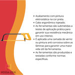 Arco De Serra Fixo Master Em Aço Carbono C/ Cabo Injetado 30,48cm Tramontina