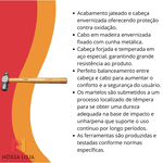 Martelo de Bola Master Basic C/ Cabo em Madeira Envernizada 500g Tramontina