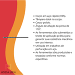 Broca P/ Aço 2.7x61mm Master em Aço Rápido HSS DIN 338 Tramontina