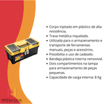 Caixa Plástica P/ Ferramentas 33cm Master C/ Bandeja Removível e Trava Metálica Tramontina