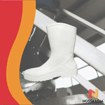 Bota De Pvc Sem Forro Cano Médio Branca Tam.42 Vulcaflex Marluvas