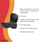 Bota De Pvc S/ Forro Preta Cano Longo Tam.40 Marluvas