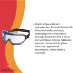 Óculos Galeras Incolor Ampla Visão Delta Plus