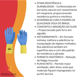 Luva Látex e Neoprene Bicolor Slim Azul E Ama. Tam.9 (G) Volk