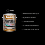 Esmalte Direto na Ferrugem Preto Brilhante 3,6L Brasilux