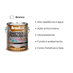 Esmalte Direto na Ferrugem Branco Brilhante 3,6L Brasilux