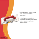 Desempenadeira Plástica P/ Textura 27cm Atlas