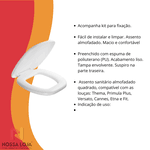 Assento Sanitário Almof Quadrado Plástic Bege Atlas