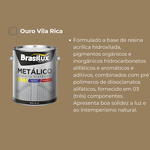 Tinta Esmalte Sintético Metálico Ouro Vila Rica 3,6L Brasilux