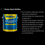 Tinta Esmalte Sintético Metálico Preto Semi-brilho 3,6L Brasilux
