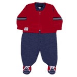 Macacão azul e vermelho com colete Sonho Mágico - 2 pçs