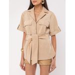 Parka Verão Manga Curta Camurça