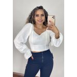 Cropped Com Barbatana (Manga Longa) Off White