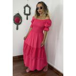 Vestido Lastex Midi Rosa Pink