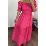 Vestido Lastex Midi Rosa Pink