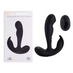 Estimulador de Próstata com controle remoto feito em silicone cirúrgico com 2 motores e 10 níveis de vibração com 5 modos de movimento no Ponto-P - APHRODISIA