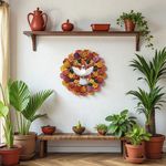 Divino Espírito Santo Mandala com Esculturas de Flores Coloridas - D. 50 CM. 