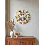 Divino Espírito Santo Mandala com Esculturas de Flores e Frutas Coloridas - D. 60 CM. 