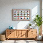 Painel Grade de Barquinhos - Com Moldura 20 Pçs. 0,75 x 1,20 M. 