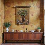 Painel Talha Adão e Eva com Esculturas 