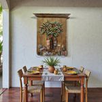 Painel Talha Adão e Eva com Esculturas 