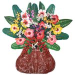 Painel Ânfora de Flores - Metal 176 x 170 cm.