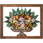 Quadro Ânfora com Flores e Frutas – Madeira e Metal 120 x 97 CM. 
