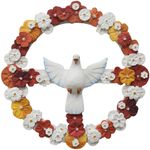 Guirlanda Divino Espírito Santo - Flores Coloridas D. 50 CM.