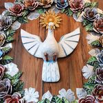 Painel Talha Divino Flores - Pinho de Riga 