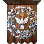 Painel Talha Divino Flores - Pinho de Riga 