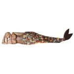 Luminária Escultura de Sereia com Cauda de Tampinhas - Pequena
