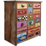 Cômoda Gavetas Variadas - Madeira Natural 90 cm x 45 cm 