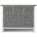 Cômoda Reta com Gavetas Xadrez e Puxadores Dourados - 100 x 60 CM.