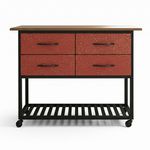 Aparador Gaveteiro Laranja e Preto