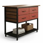 Aparador Gaveteiro Laranja e Preto