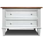 Mesa de Cabeceira Branca Tampo Madeira Natural - 60 x 85 CM.