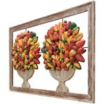 Quadro Vazado de Ânforas Duplas com Frutas Variadas - 160 x 90 CM.