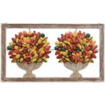 Quadro Vazado de Ânforas Duplas com Frutas Variadas - 160 x 90 CM.