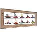Painel Grade de Barquinhos - Com Moldura 10 Pçs. 0,45 x 1,20 M.