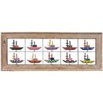 Painel Grade de Barquinhos - Com Moldura 10 Pçs. 0,45 x 1,20 M.