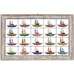 Painel Grade de Barquinhos - Com Moldura 20 Pçs. 0,75 x 1,20 M. 